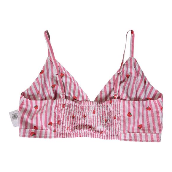 Old Navy Match the Fam Bralette XL Pink Strawberry Striped Bralette NWT - Picture 4 of 12